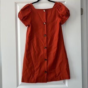 Ted Baker Size 4 Puff Sleeve Button-Back 100% Wool Dress